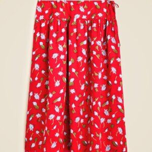 NWT J. Crew Floral Side-Tie Skirt in Ramie, Size L